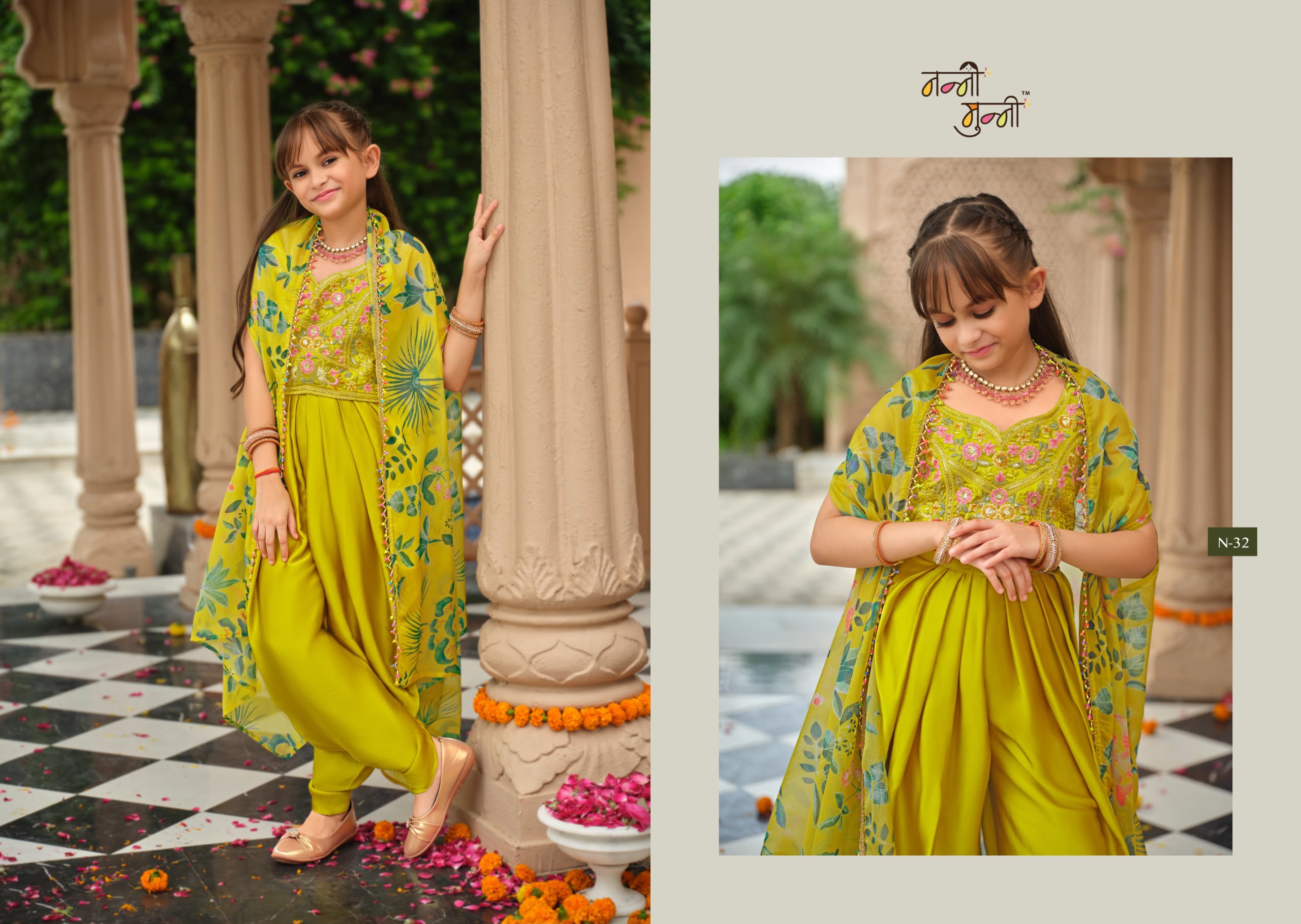 Girls Dhoti Choli Set with Shrug — photo 3