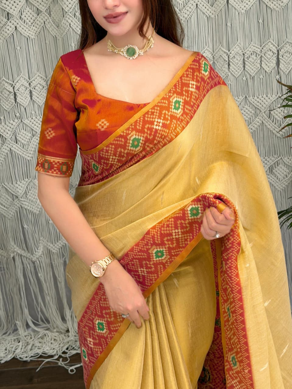 Cotton Silk Zari Jacquard Saree — photo 3