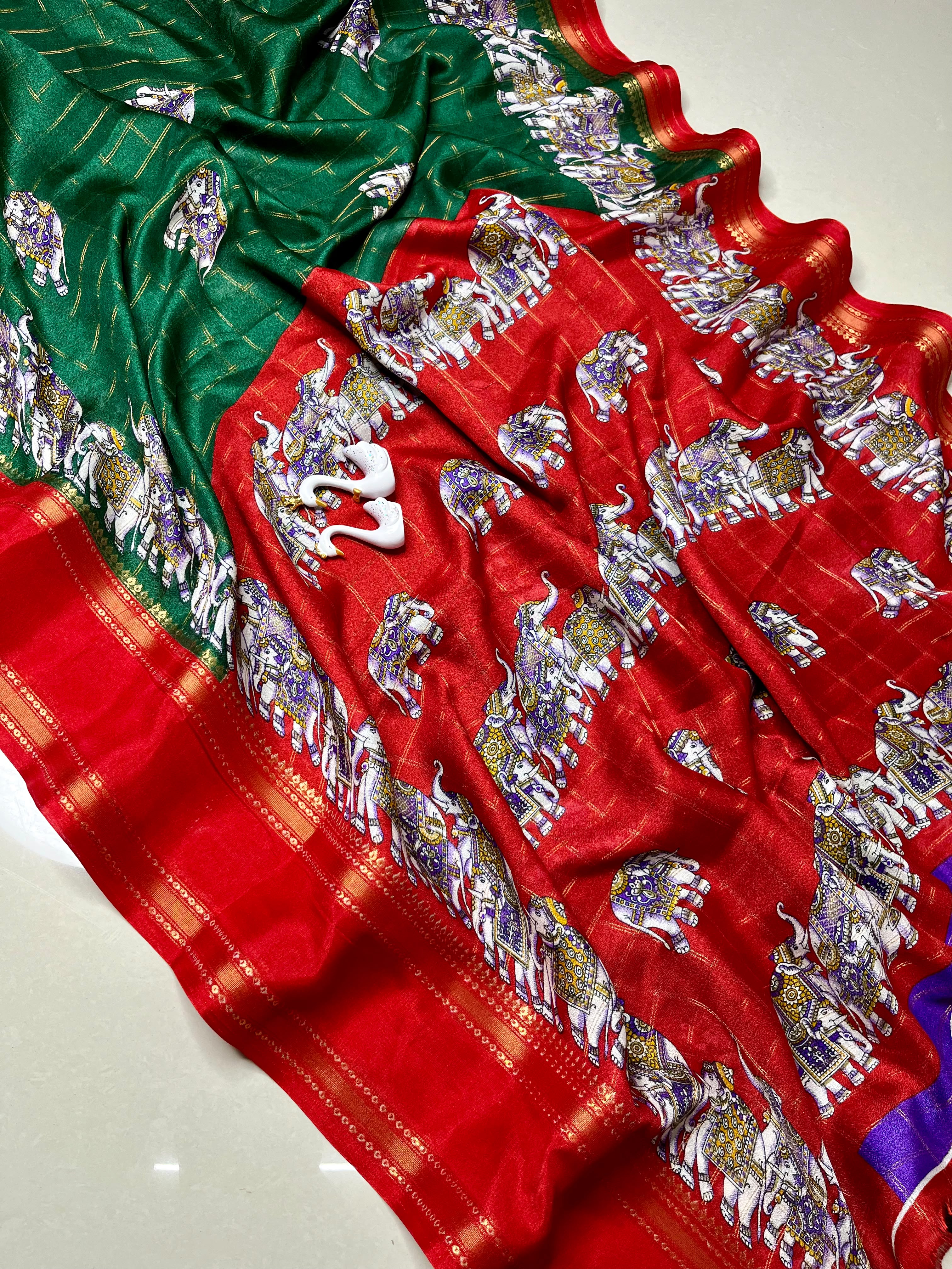 Kanjivaram Silk Saree with Elephant Motif — photo 4