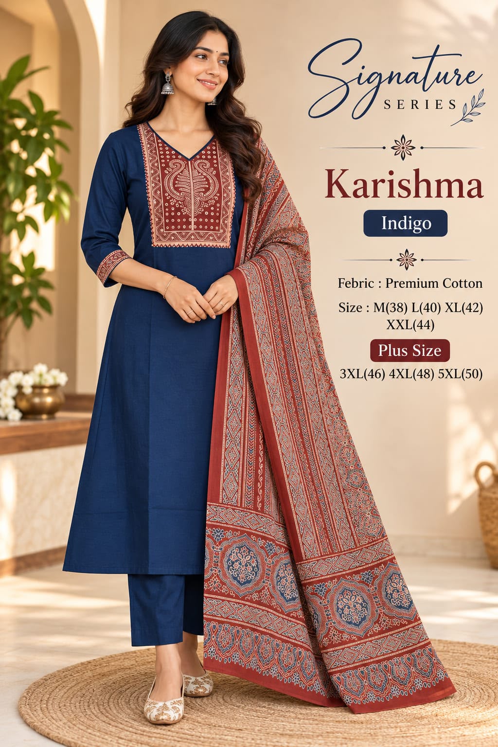 Ajrakh Print Straight Kurta Set — photo 3