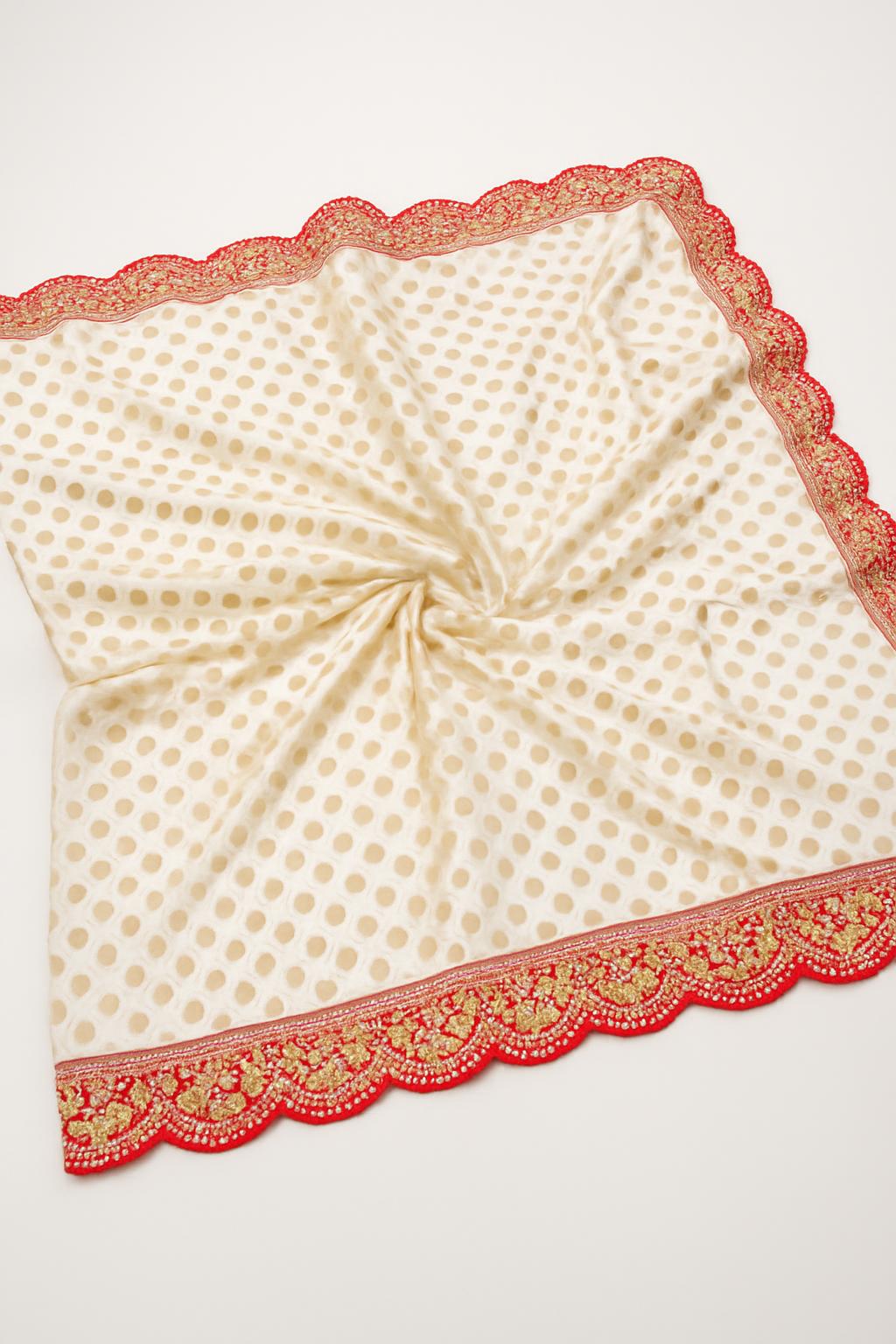 Dola Silk Polka Dot Saree with Border — photo 3