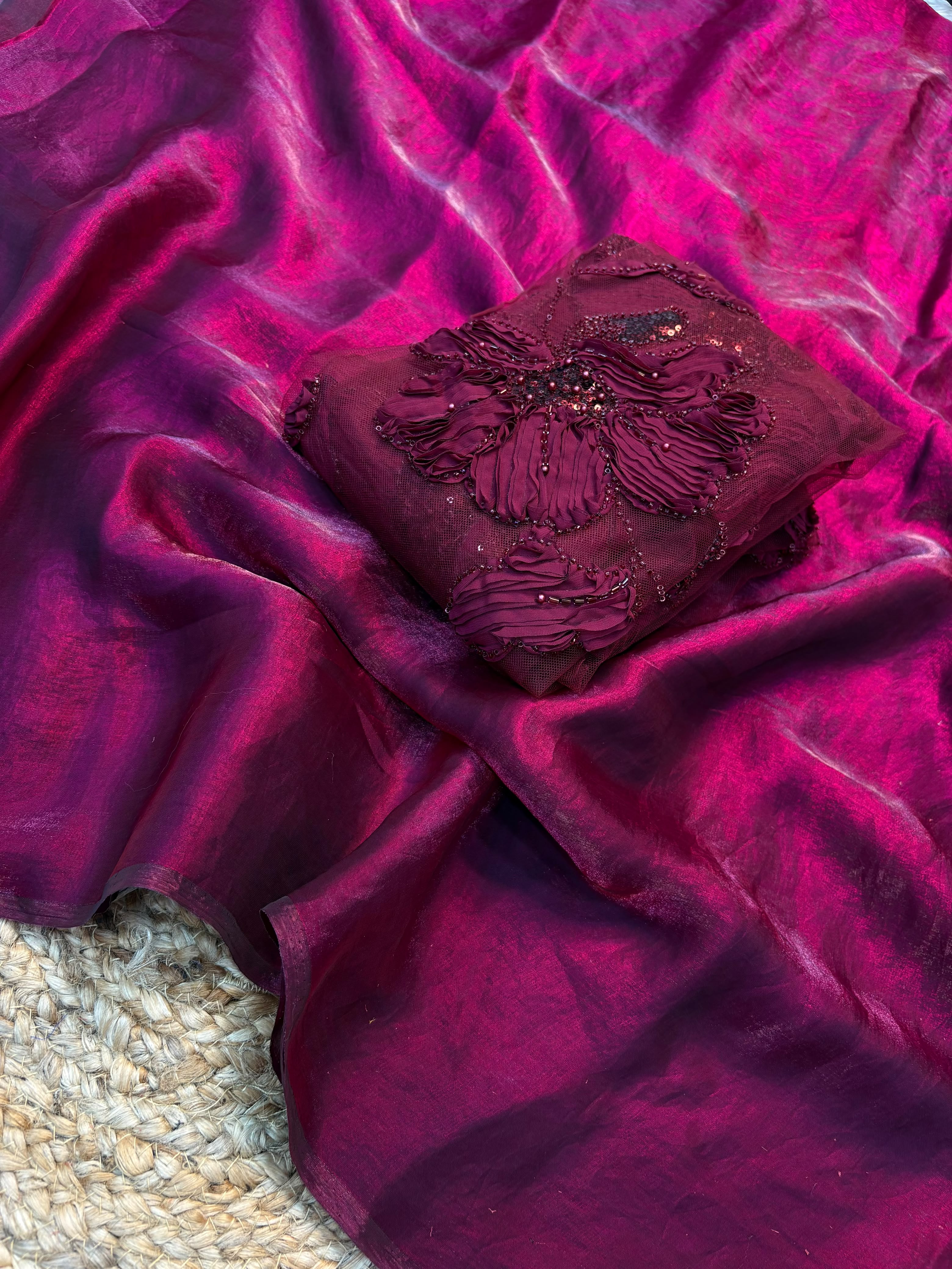 Designer Dark Coffee Mocha Saree — photo 6
