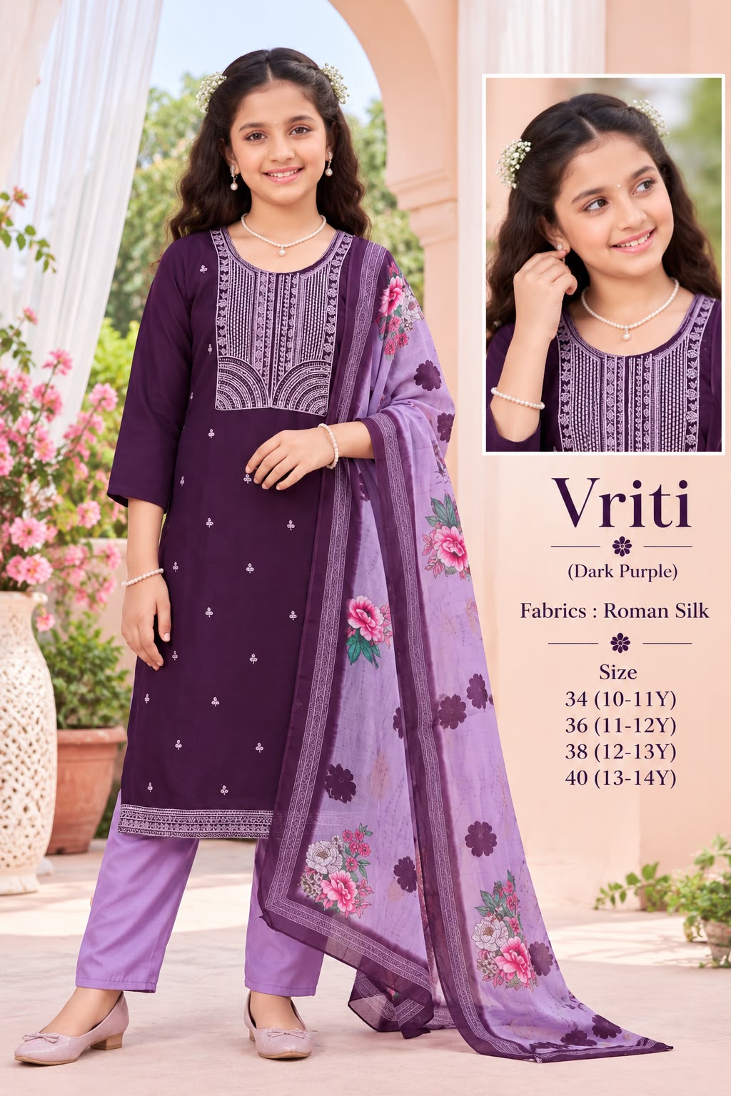 VRITI KIDS – Festive 3-Piece Silk Suit Set — photo 3