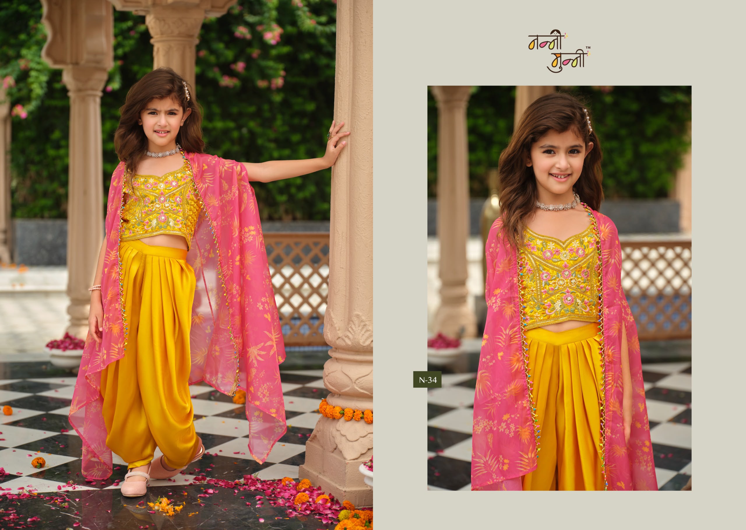 Girls Dhoti Choli Set with Shrug — photo 7