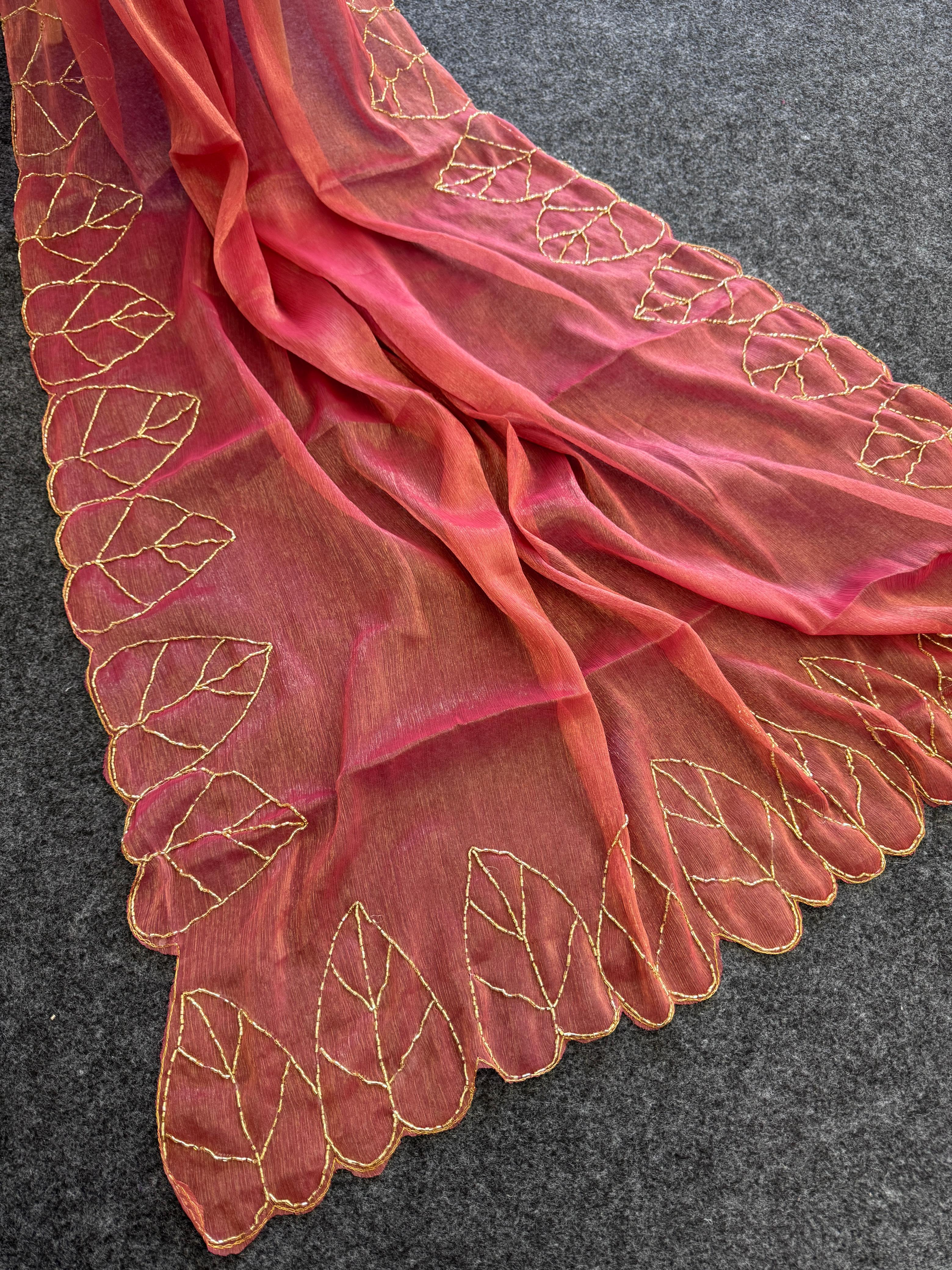Jari Silk Saree With Handwork Border — photo 4