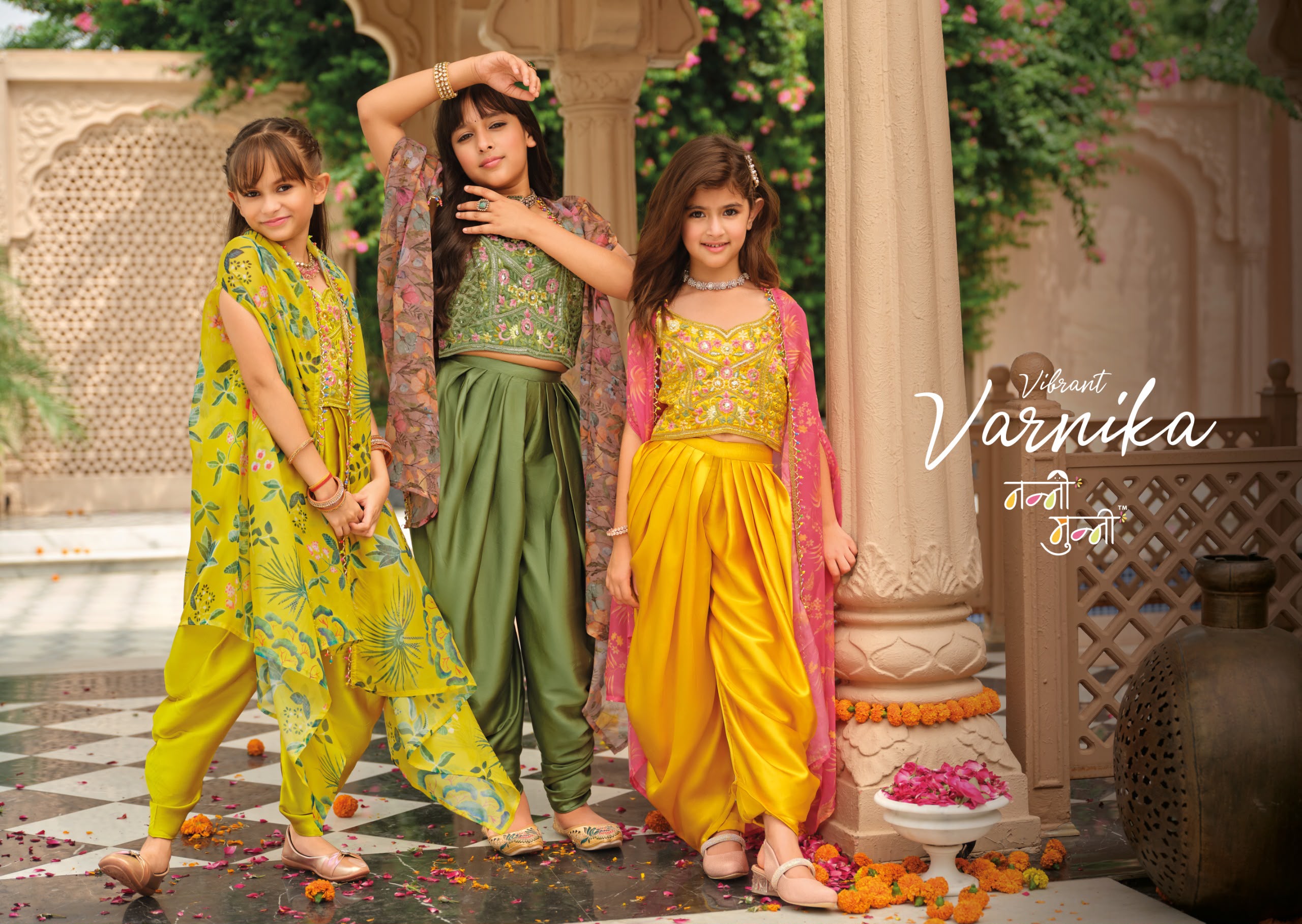 Girls Dhoti Choli Set with Shrug — photo 2