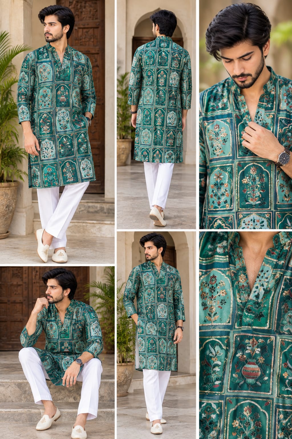 Men’s Designer Chinon Kurta with Heavy Embroidery — photo 2