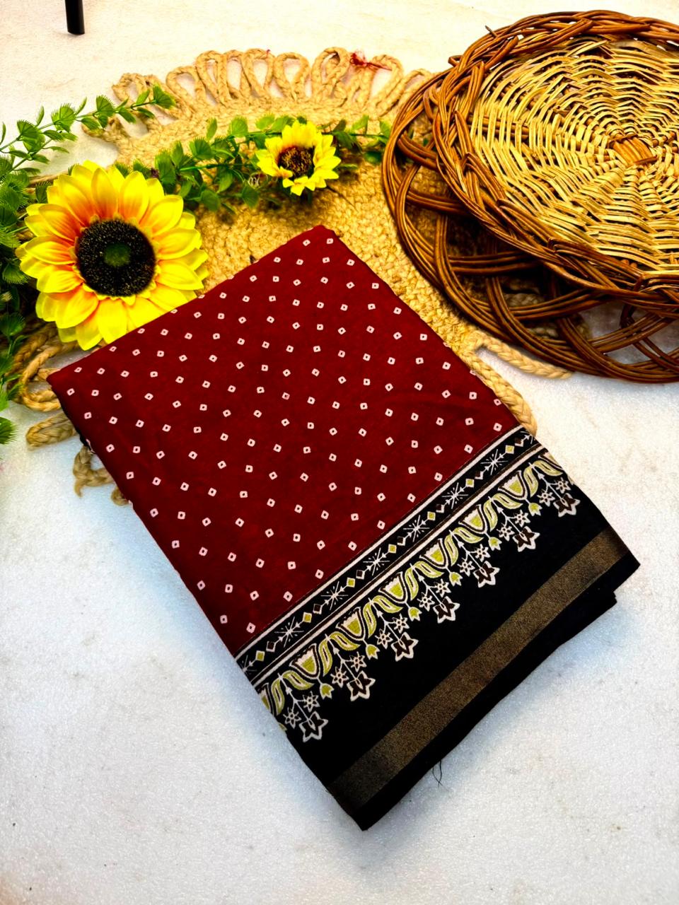 Mul Cotton Bandhani Patola Saree — photo 4