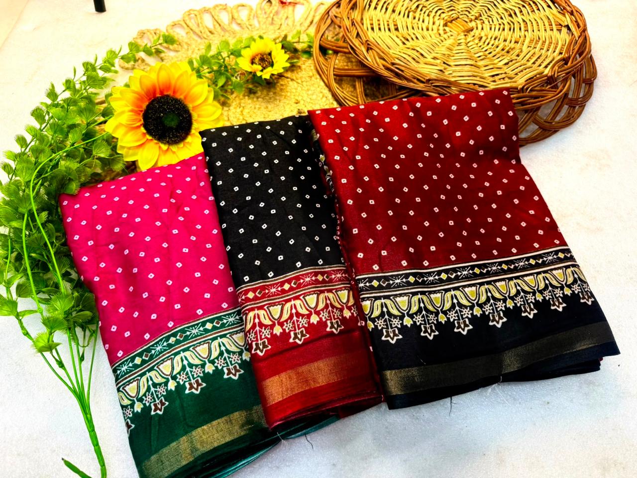 Mul Cotton Bandhani Patola Saree — photo 13