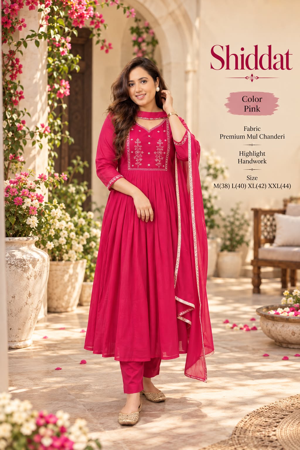 Mul Chanderi Anarkali Suit Set — photo 5