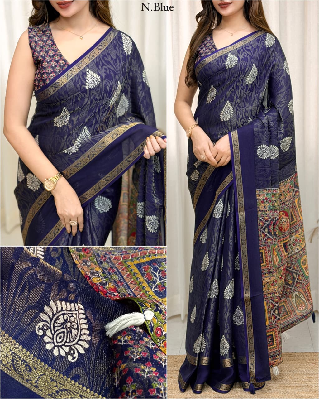 Cotton Jacquard Printed Saree — photo 4