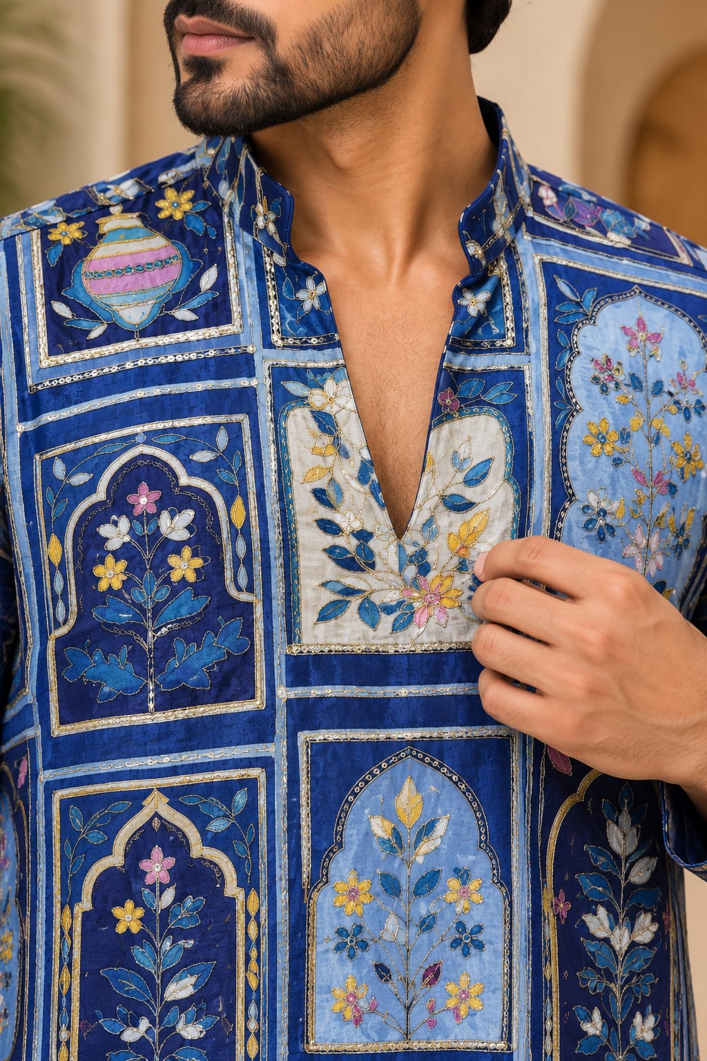 Men’s Designer Chinon Kurta with Heavy Embroidery — photo 6