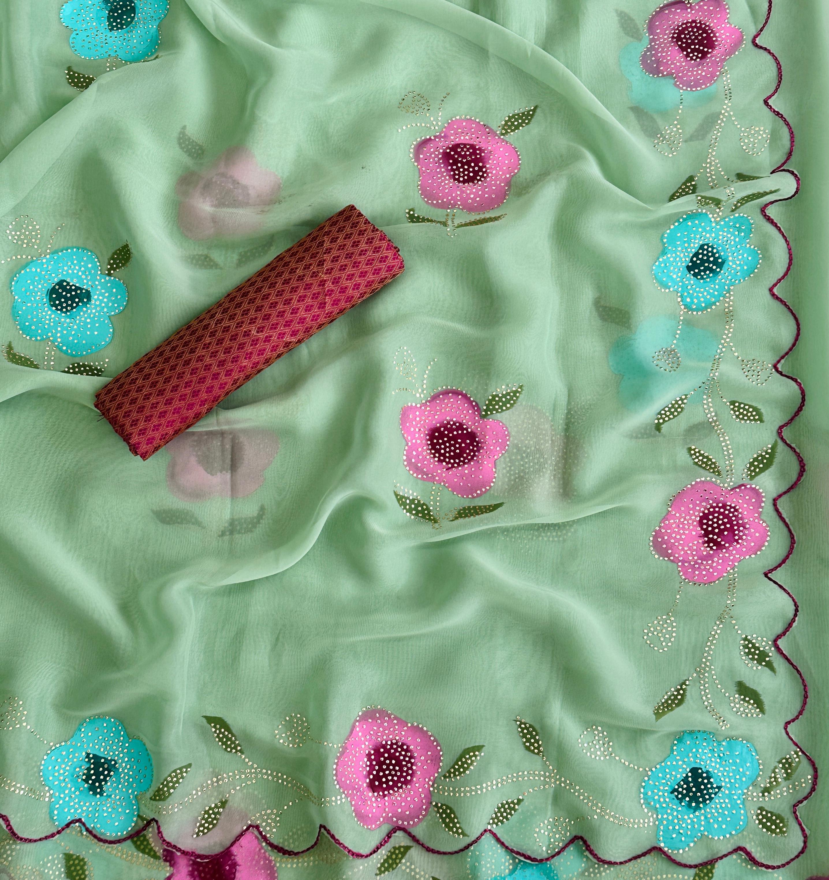 Kashish Soft Silk Saree with Hand-Painted Work — photo 10