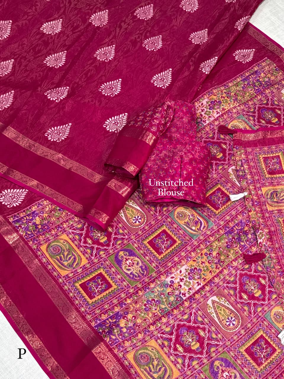 Cotton Jacquard Printed Saree — photo 9