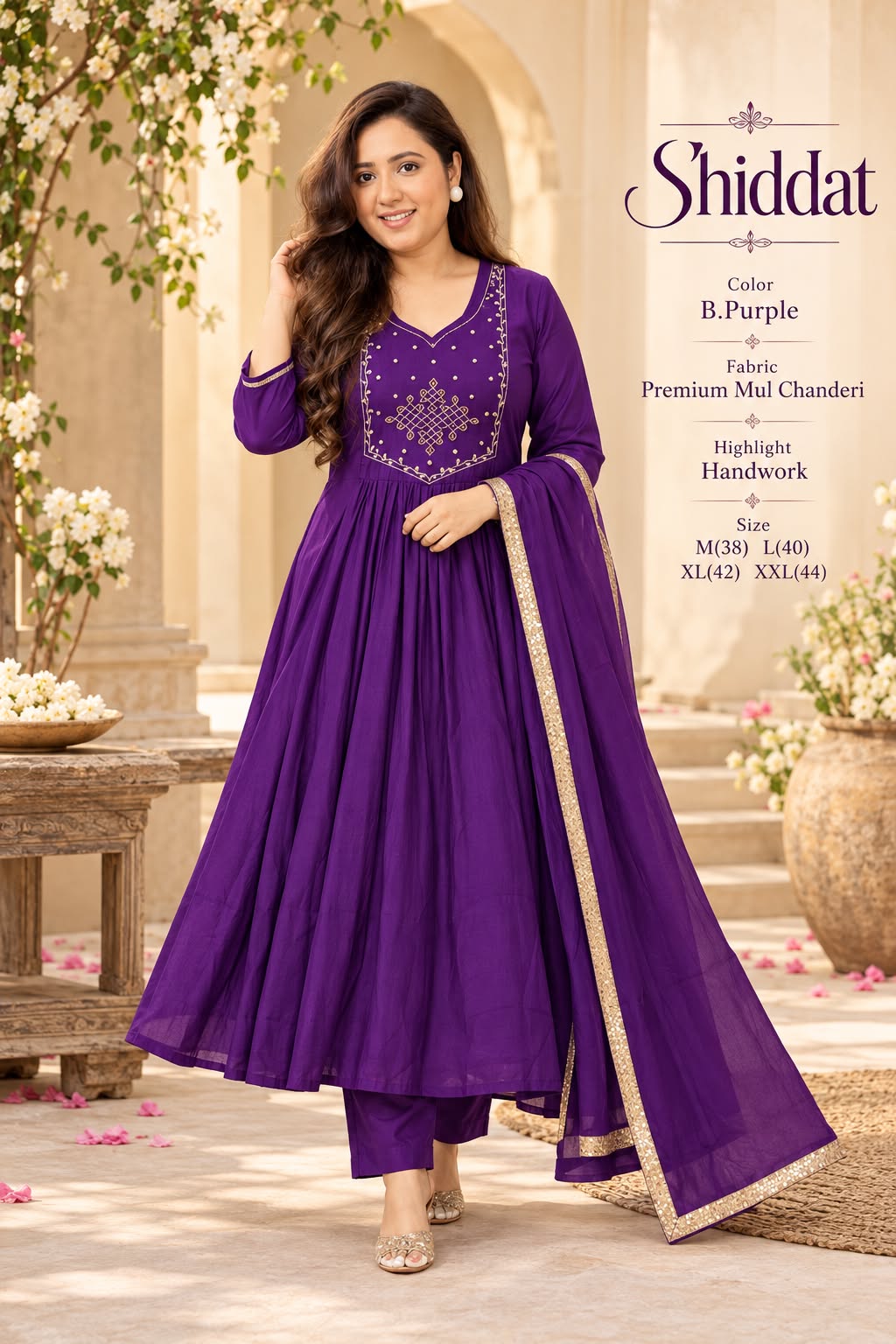 Mul Chanderi Anarkali Suit Set — photo 14