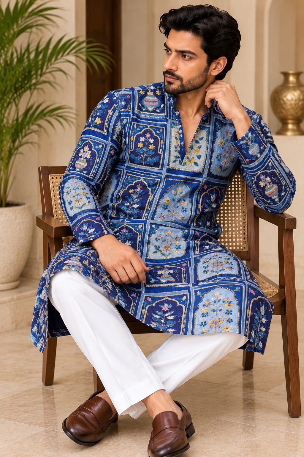 Men’s Designer Chinon Kurta with Heavy Embroidery — photo 9
