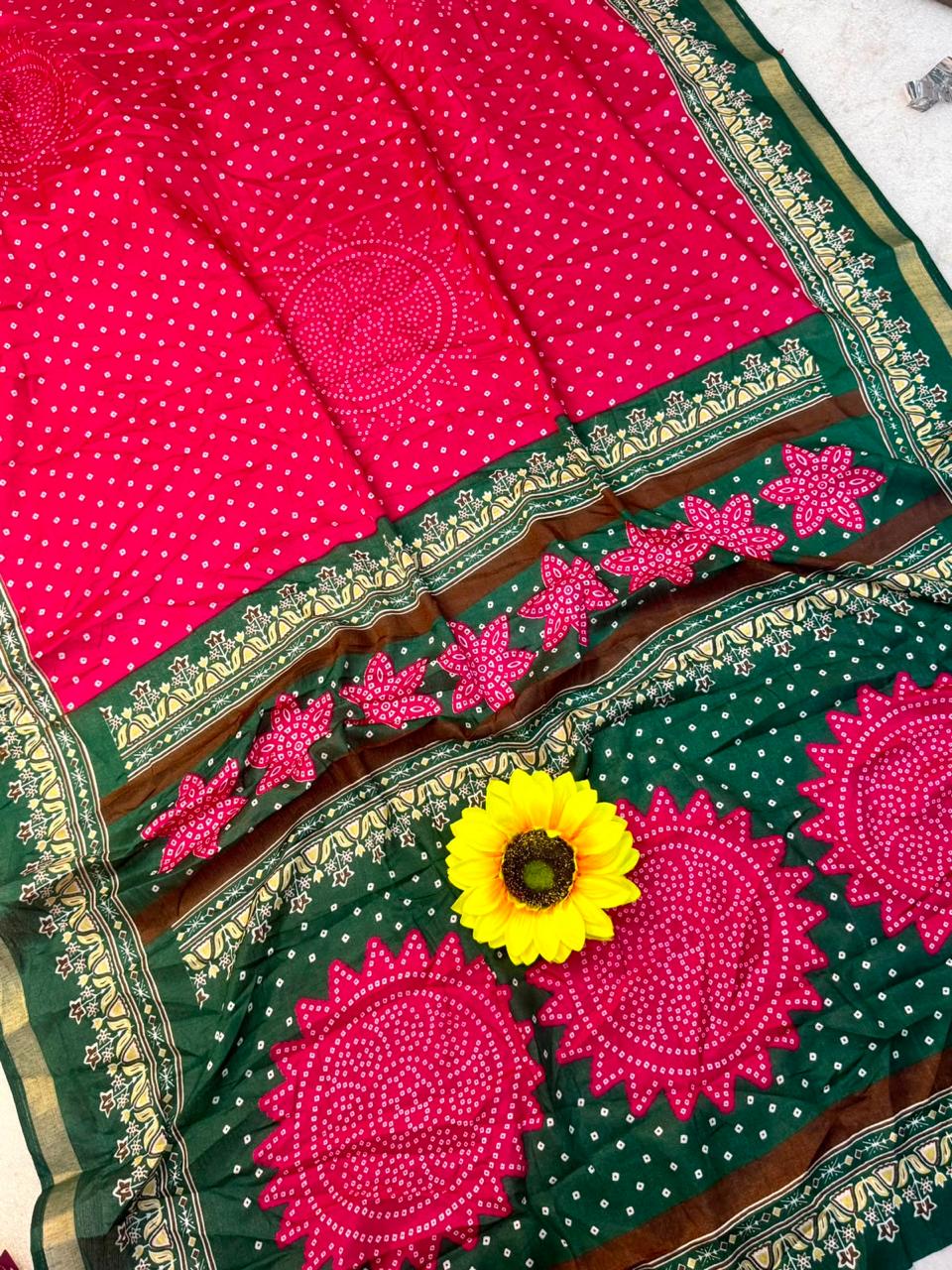 Mul Cotton Bandhani Patola Saree — photo 12
