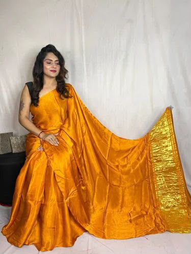 Viscose Modal Silk Saree with Gold Pallu — photo 2