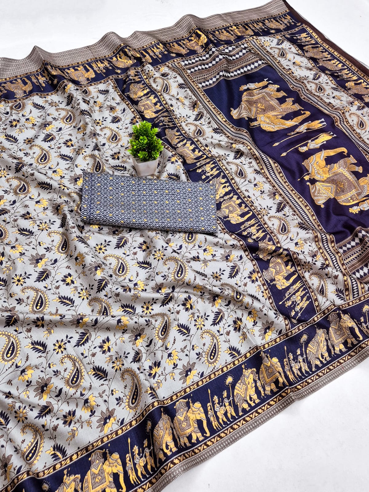 Pure Khadi Cotton Printed Saree — photo 3