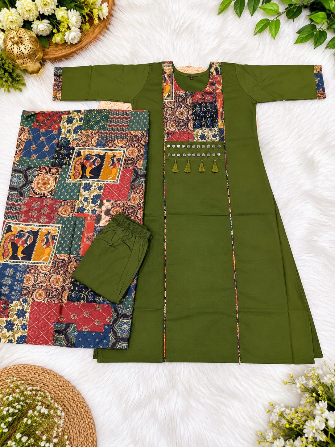 Cotton Kalamkari Patchwork Suit Set — photo 4