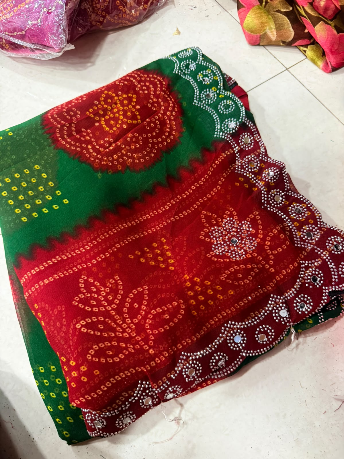 Handmade Chiffon Georgette Flower Saree — photo 28