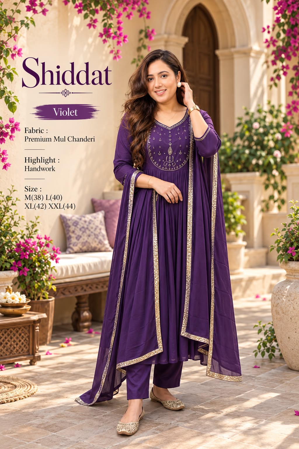 Mul Chanderi Anarkali Suit Set — photo 6