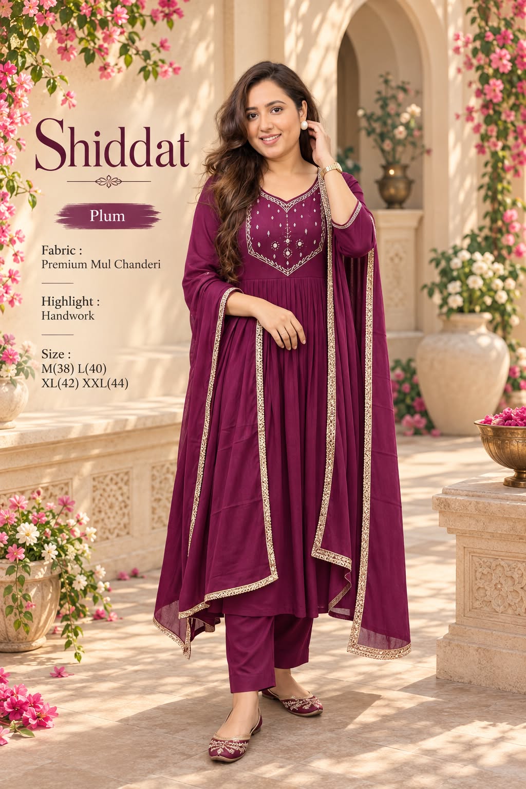 Mul Chanderi Anarkali Suit Set — photo 11
