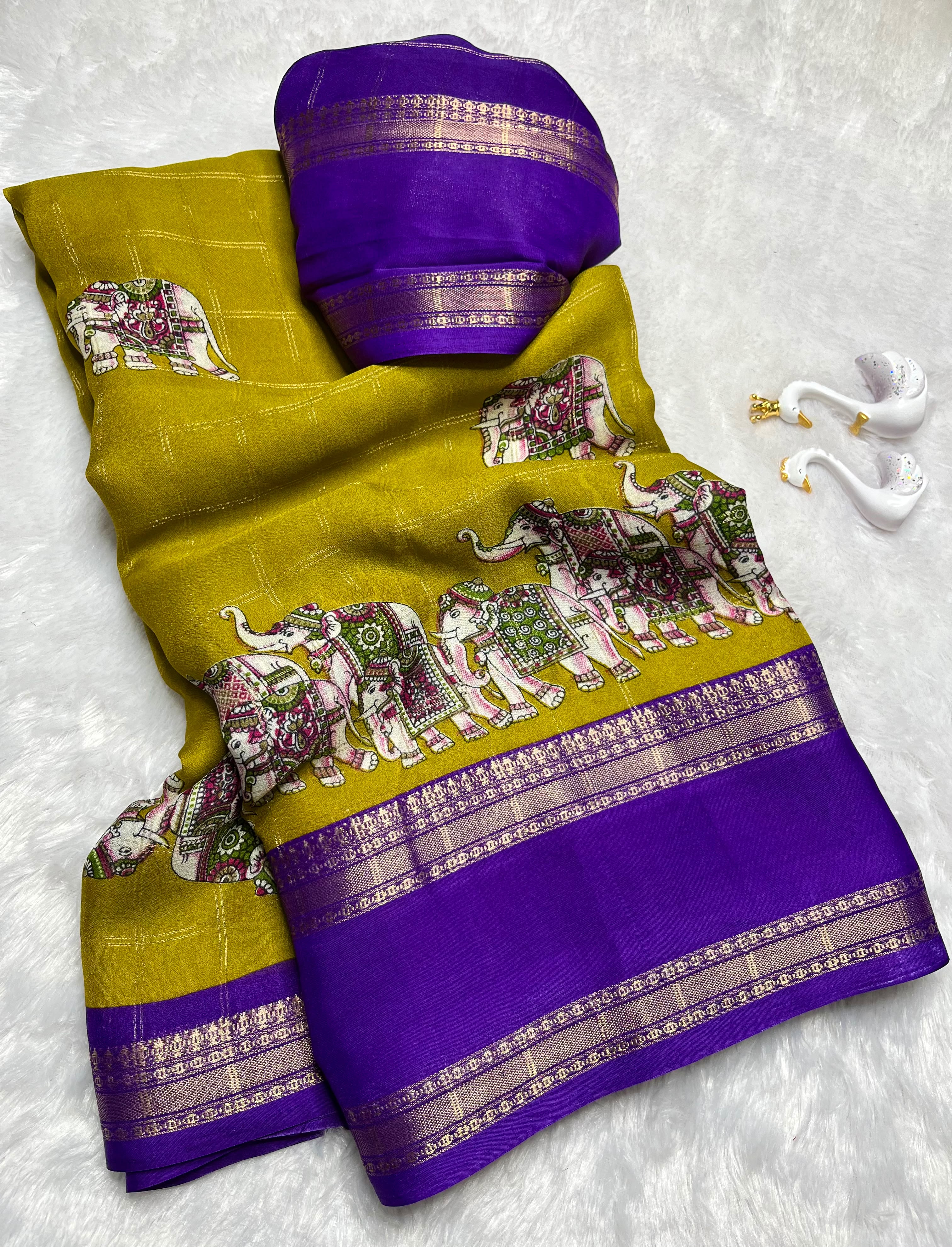 Kanjivaram Silk Saree with Elephant Motif — photo 3