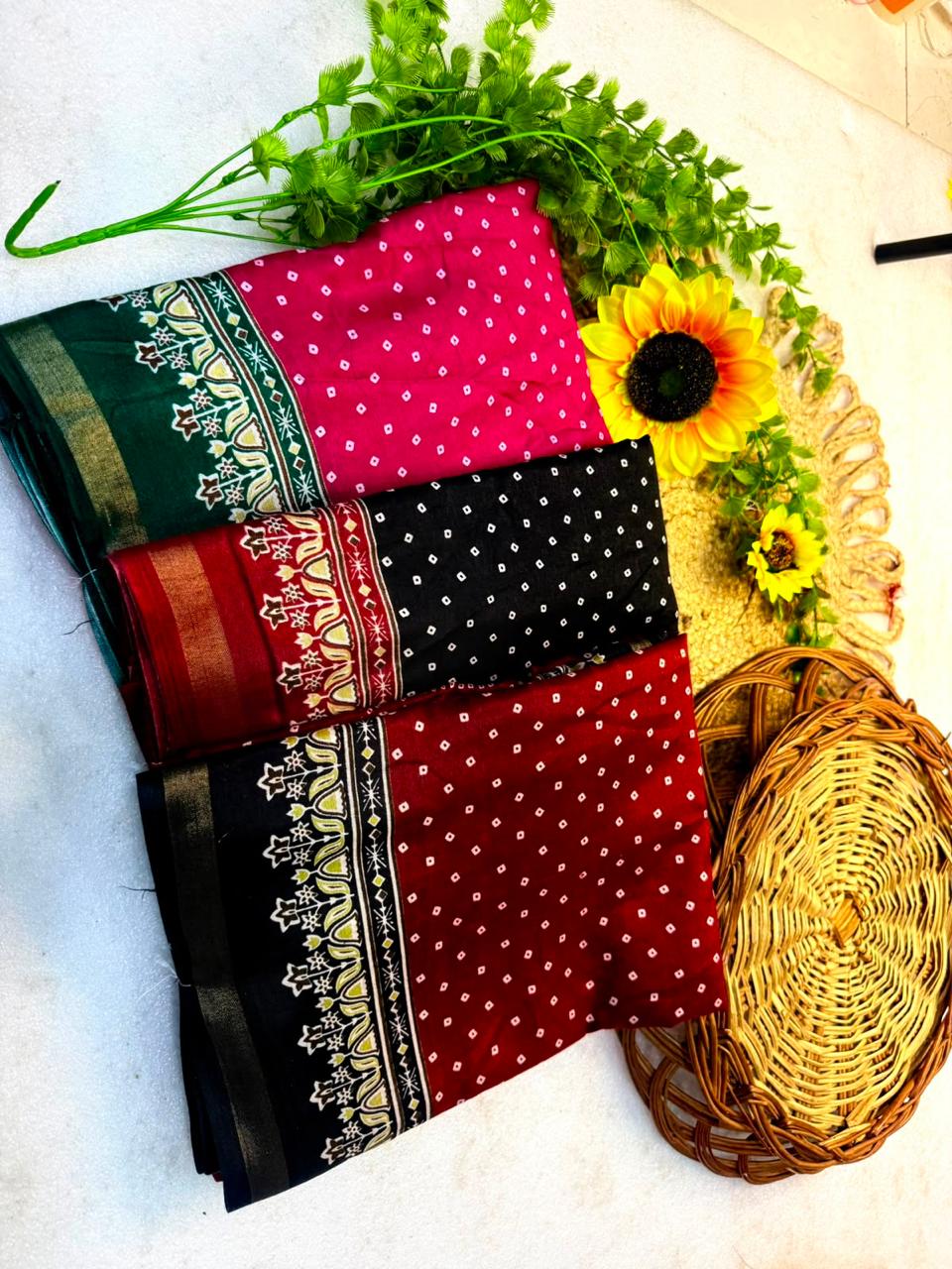 Mul Cotton Bandhani Patola Saree — photo 3