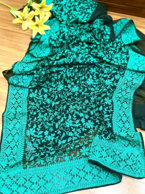 Georgette Saree with Lucknowi Embroidery — photo 4
