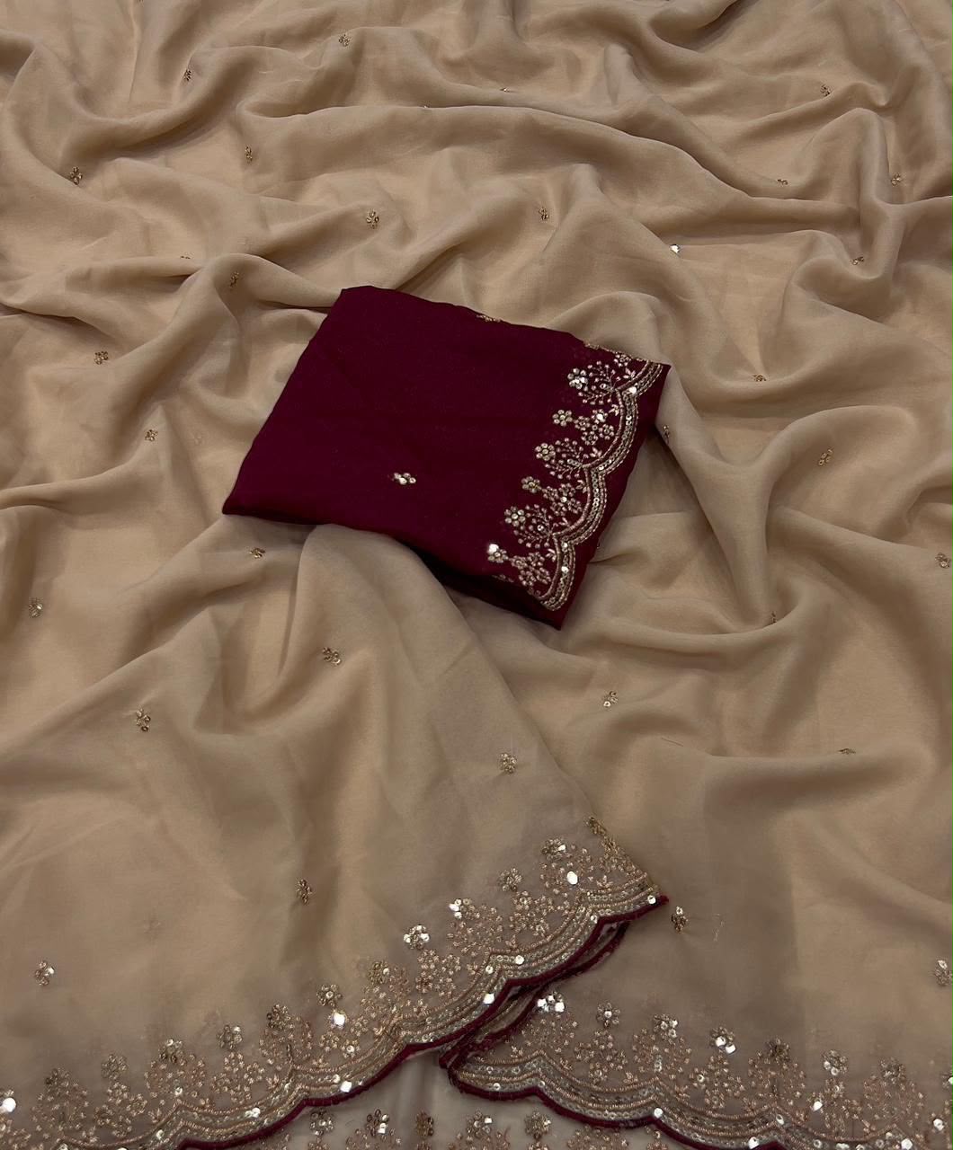 Georgette Saree With Sequin Work — photo 4