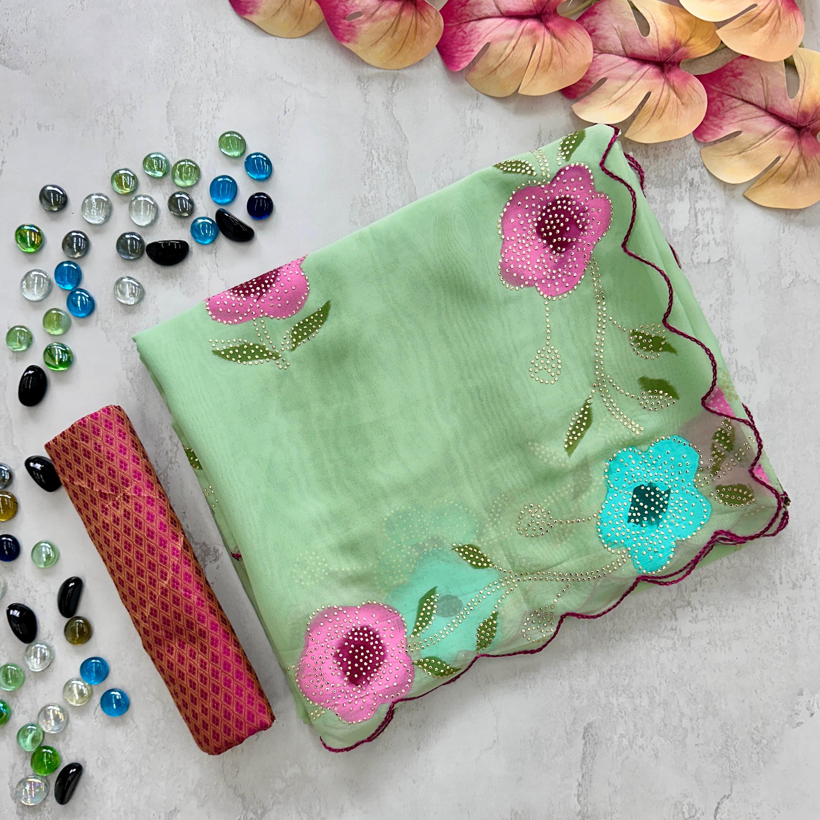 Kashish Soft Silk Saree with Hand-Painted Work
