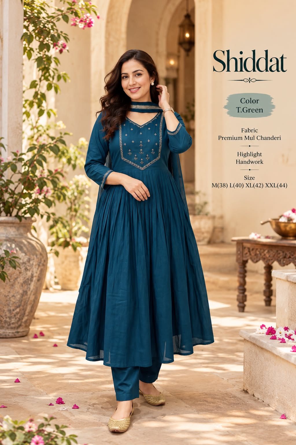 Mul Chanderi Anarkali Suit Set — photo 7