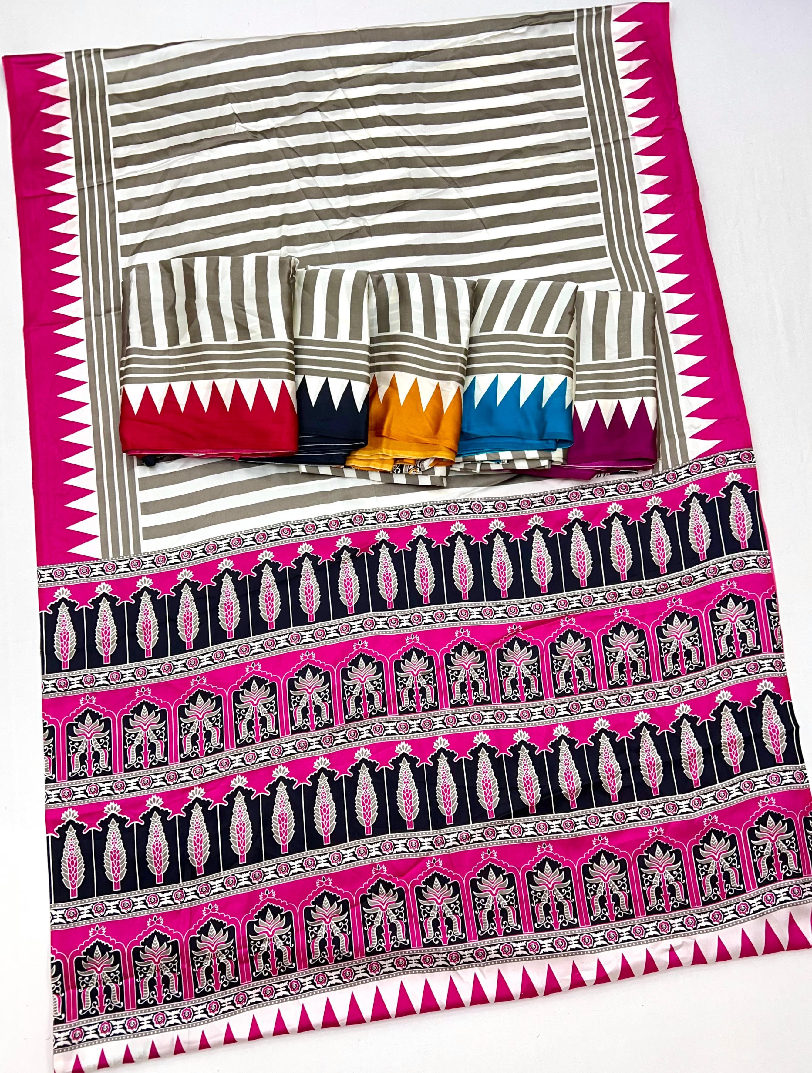 Modal Satin Ajrakh Print Saree — photo 4