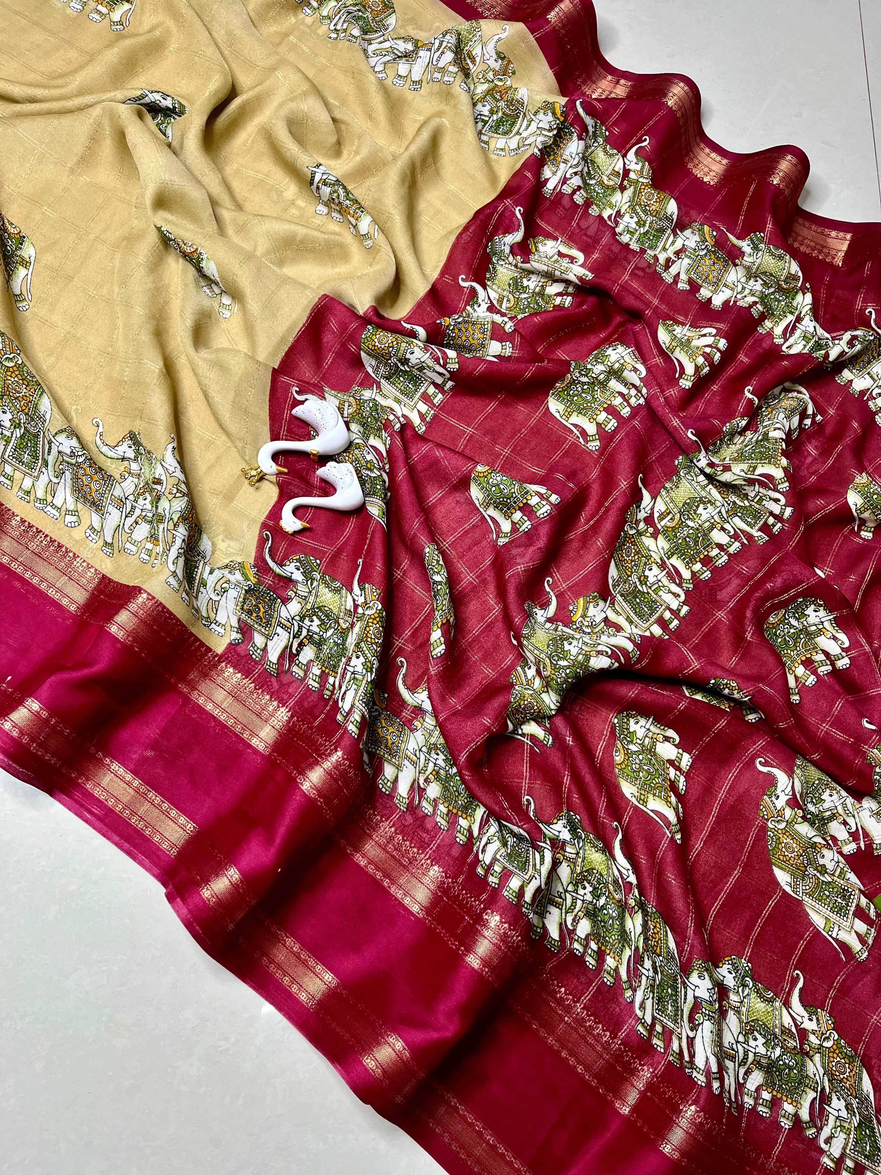 Kanjivaram Silk Saree with Elephant Motif — photo 5