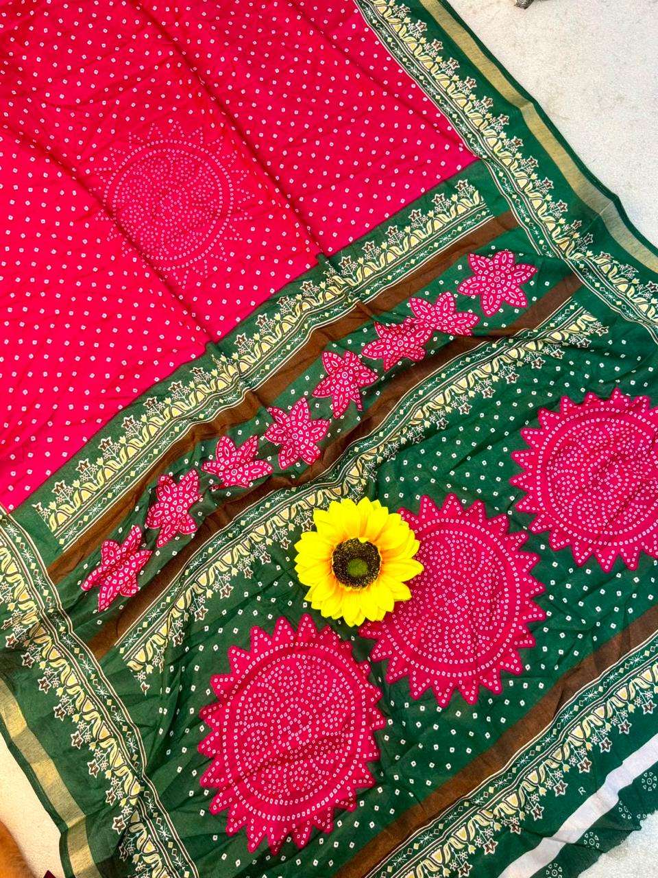 Mul Cotton Bandhani Patola Saree — photo 7
