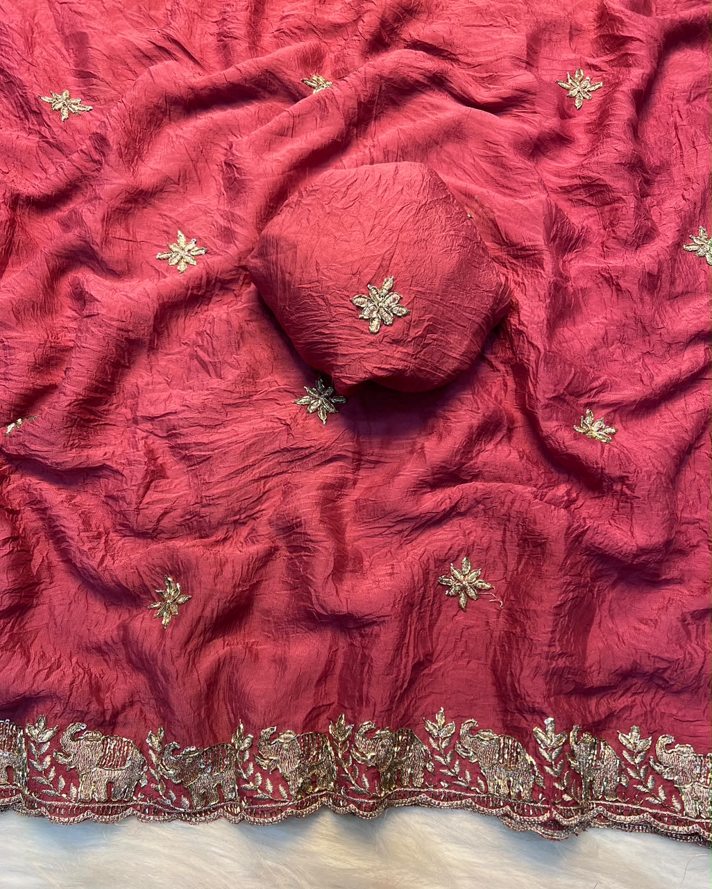 Rangoli Crush Saree with Sequins Border