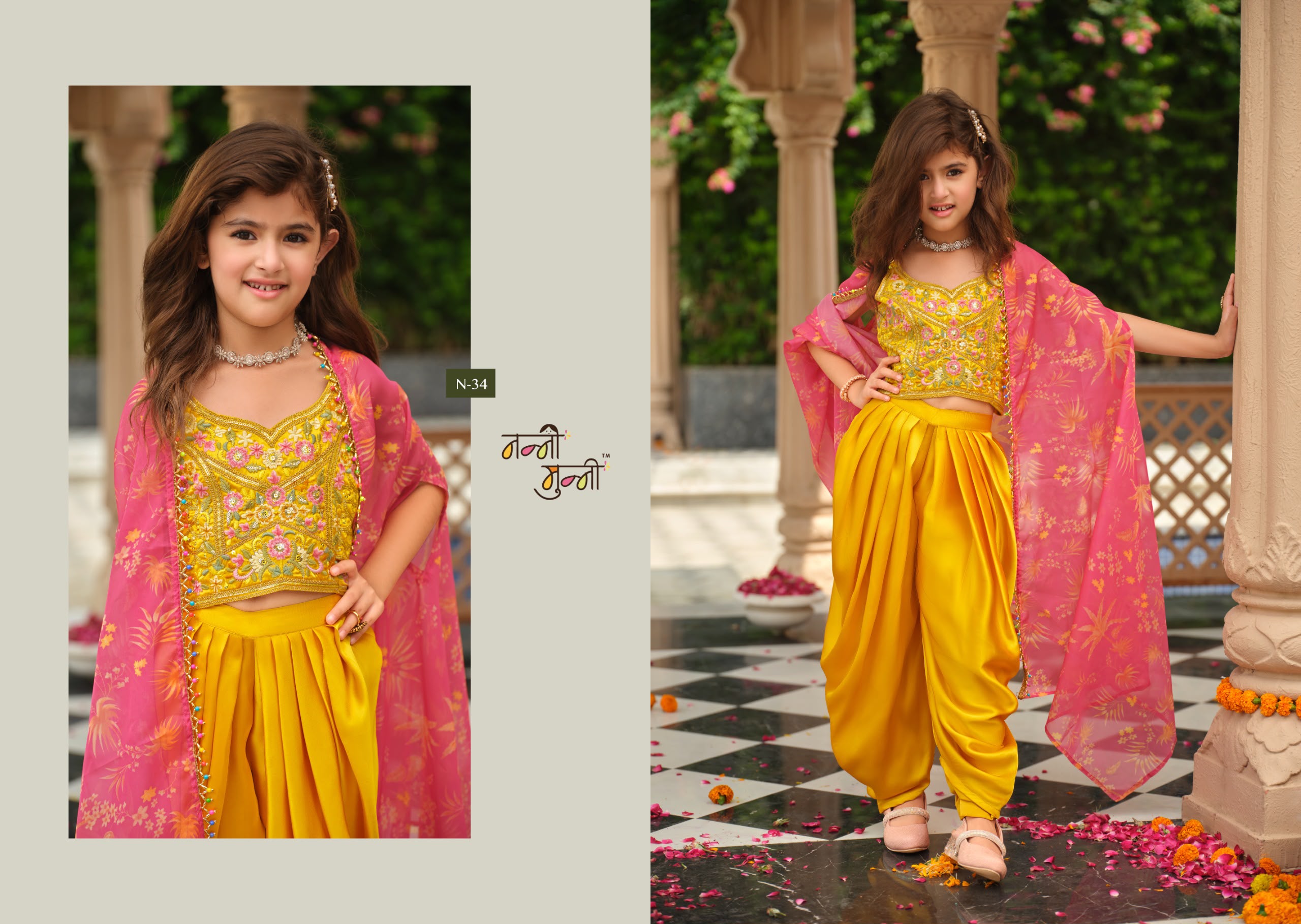 Girls Dhoti Choli Set with Shrug — photo 6