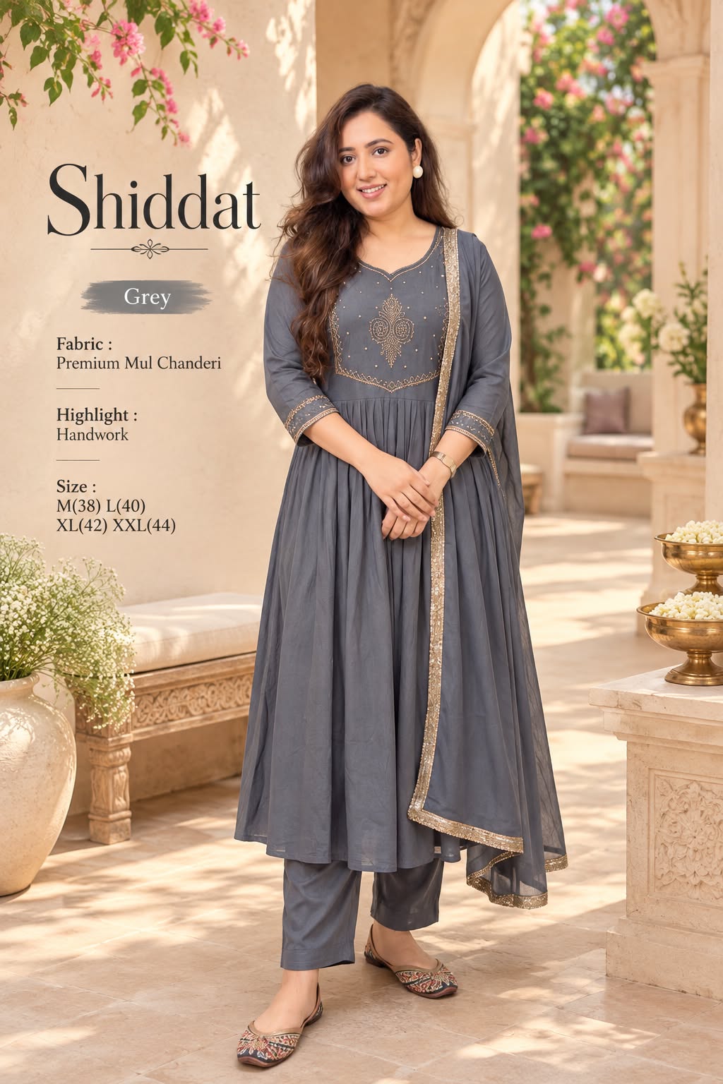Mul Chanderi Anarkali Suit Set — photo 13