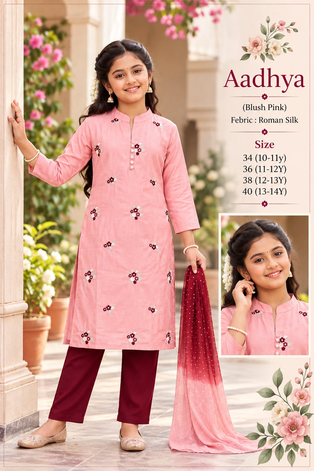 Aadhya Kids 3-Piece Silk Set — photo 6
