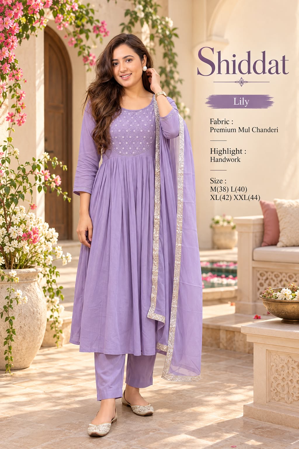 Mul Chanderi Anarkali Suit Set — photo 12