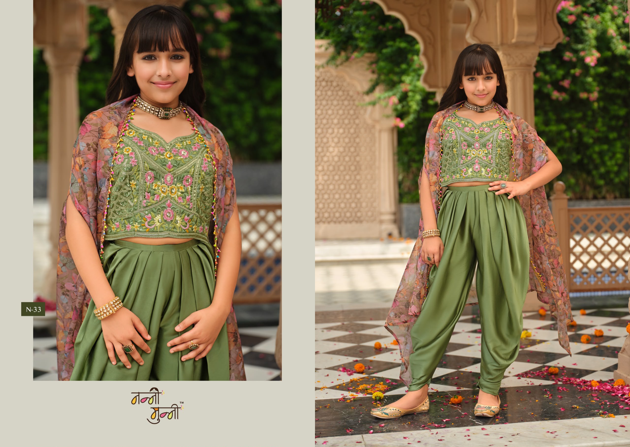 Girls Dhoti Choli Set with Shrug — photo 5