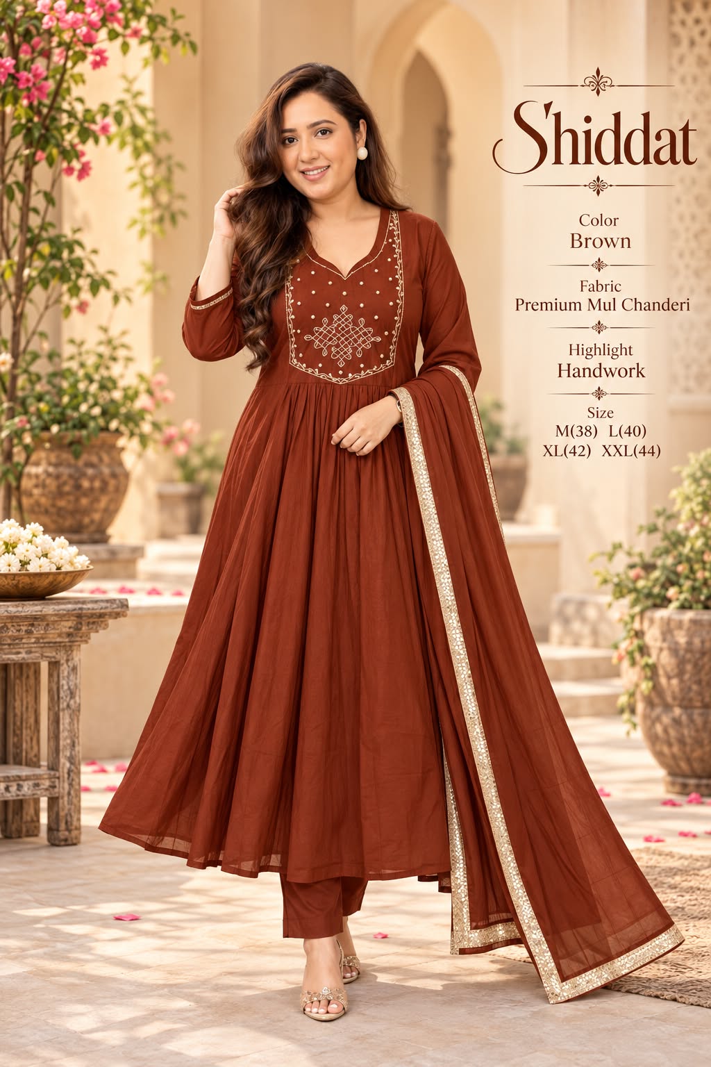 Mul Chanderi Anarkali Suit Set — photo 15