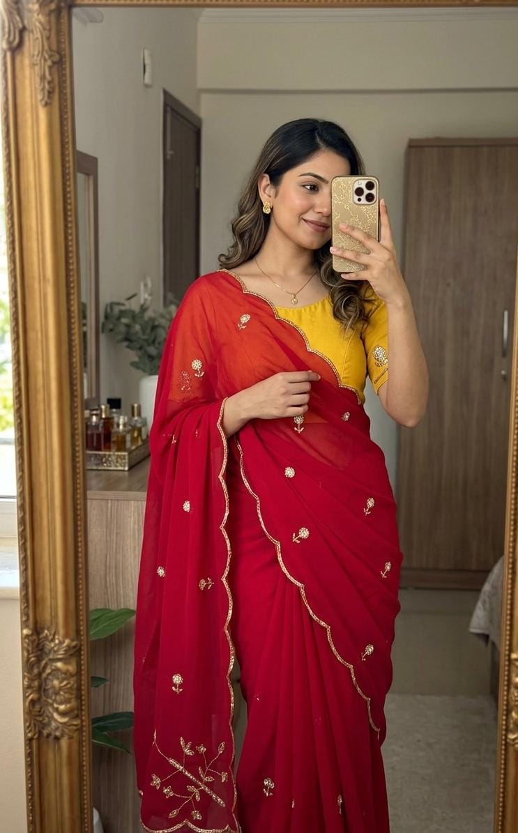 Premium Star Georgette Saree — photo 4