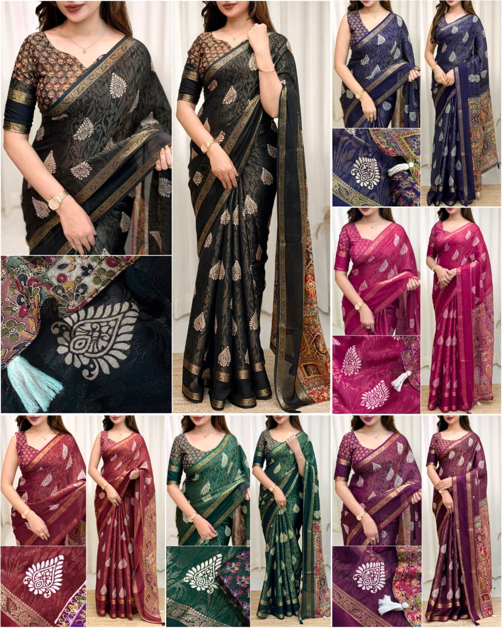 Cotton Jacquard Printed Saree — photo 7