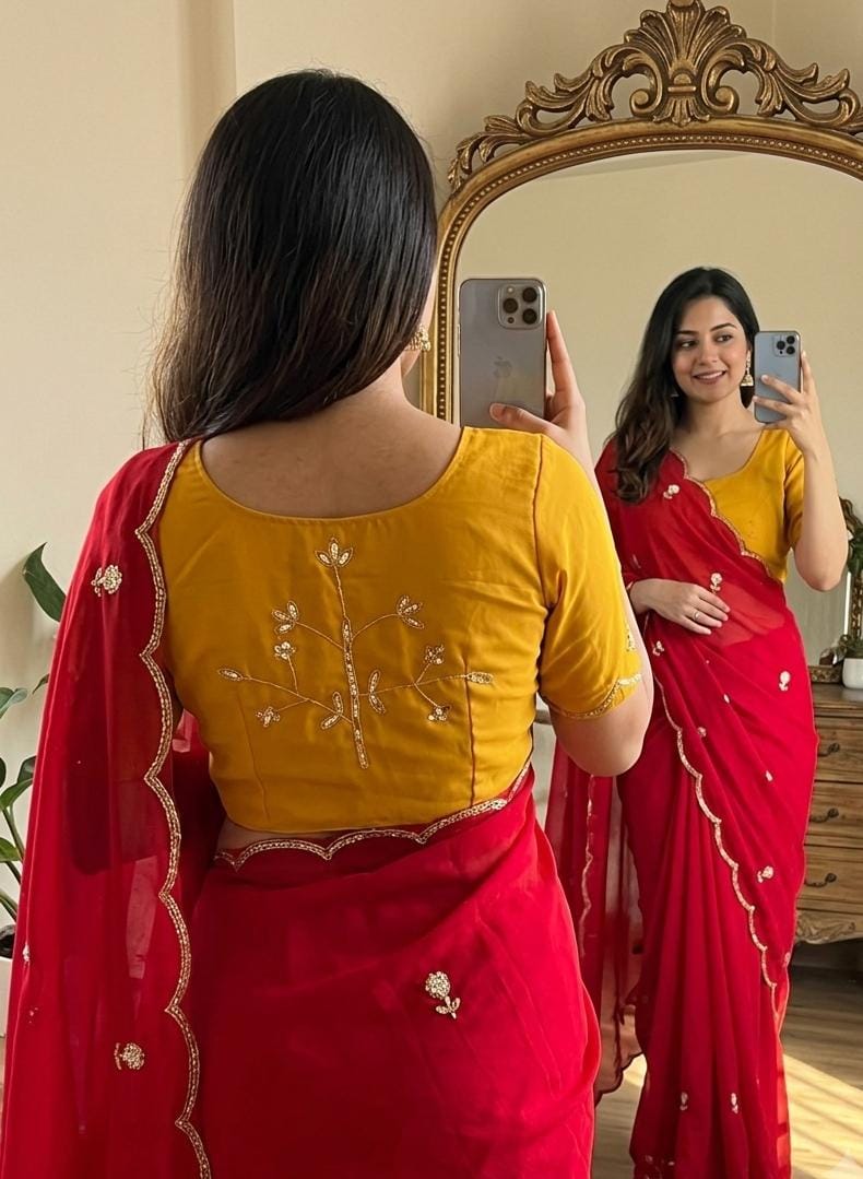 Premium Star Georgette Saree — photo 5