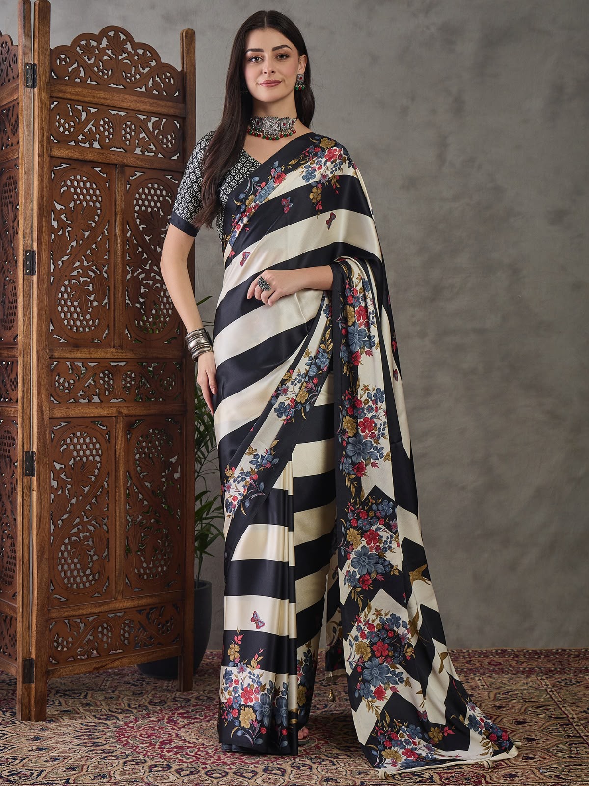 Ajrakh Lux Semi Modal Saree — photo 3