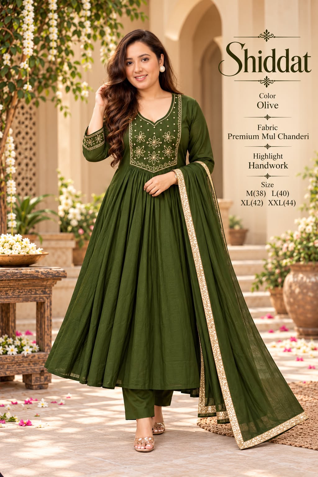 Mul Chanderi Anarkali Suit Set — photo 2
