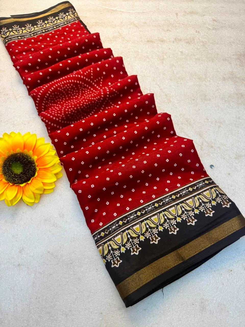 Mul Cotton Bandhani Patola Saree — photo 6
