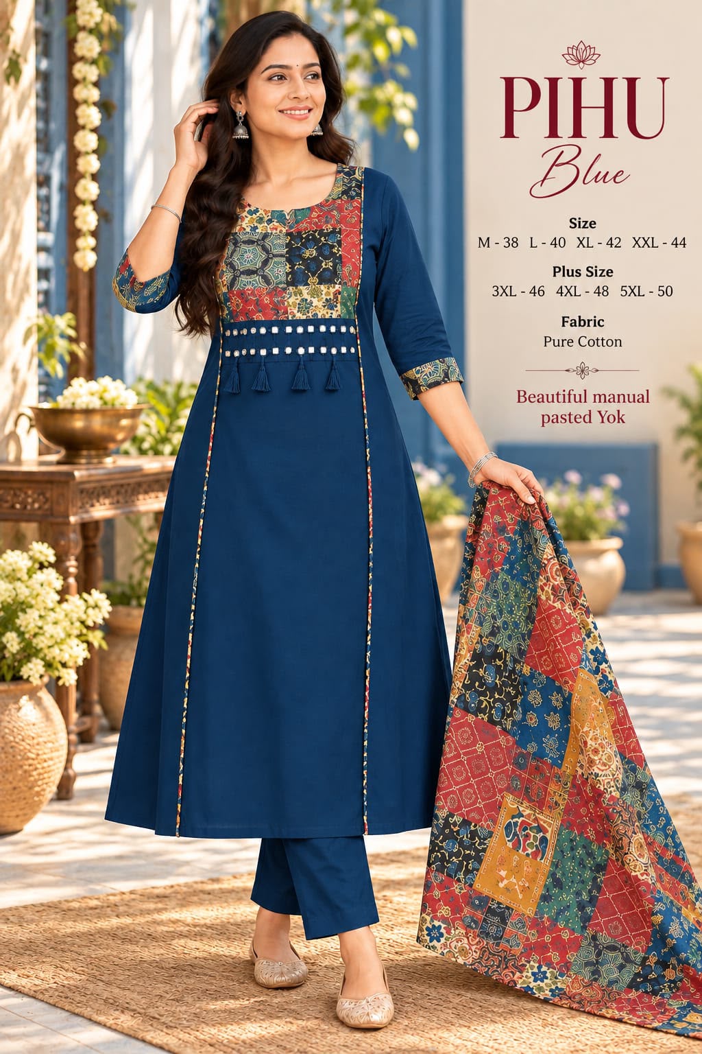 Cotton Kalamkari Patchwork Suit Set — photo 8